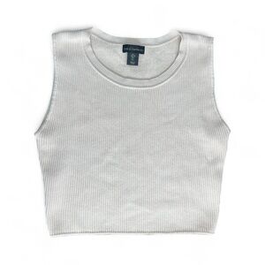 House of Harlow 1960 Cream Ribbed Cropped Tank - Size L